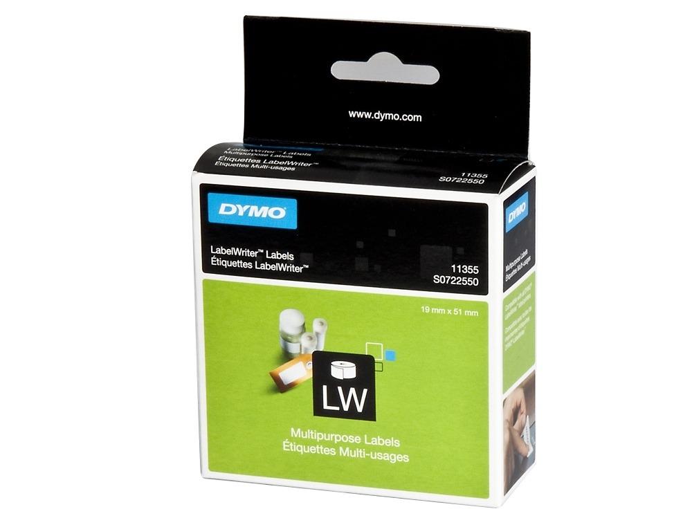 ROLLO 500 ETIQUETAS ADHESIVAS DYMO LABEL WRITER 11355 - S0722550 TAMAÑO 19X51 MM COLOR BLANCO