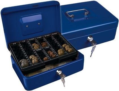CAJA CAUDALES Q-CONNECT 10 250X180X90 MM AZUL COD. 37660