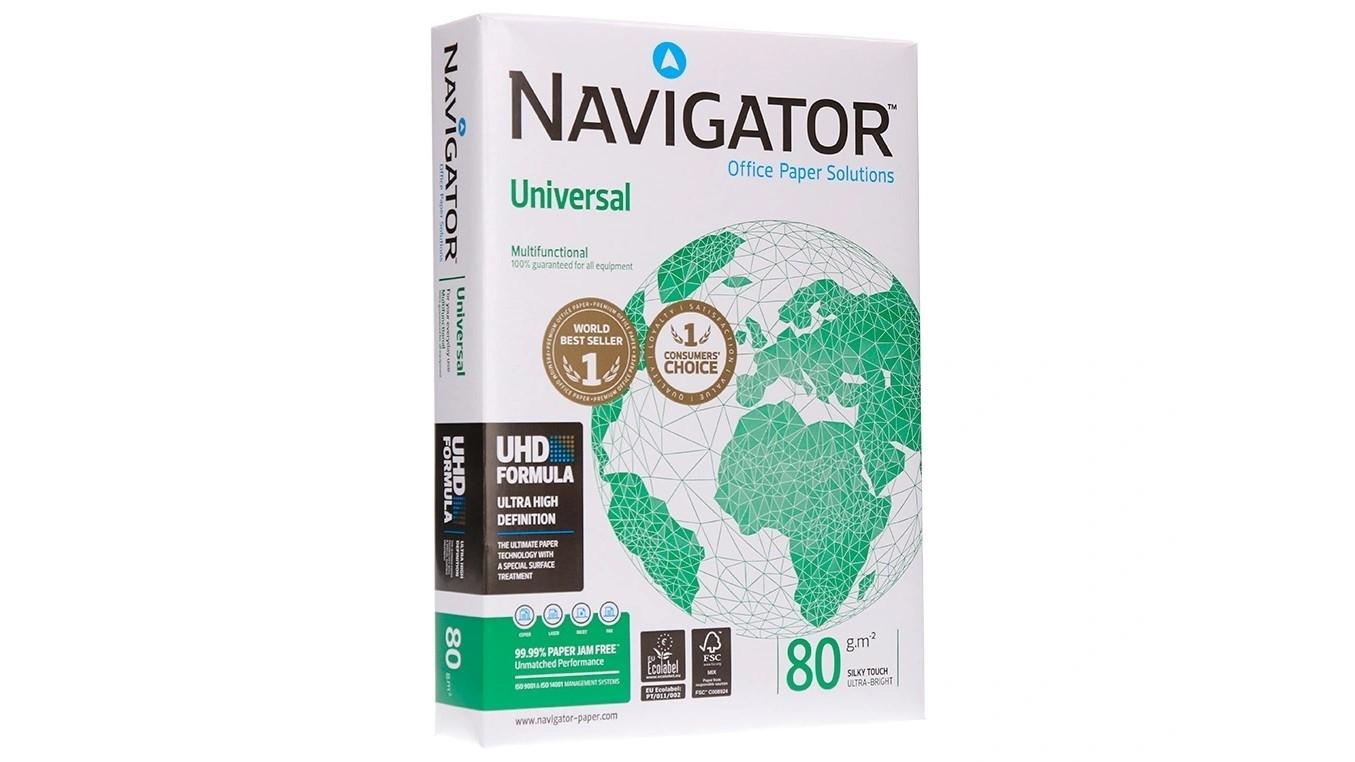 PAQUETE PAPEL FOTOCOPIADORA NAVIGATOR UNIVERSAL DIN A4 80 GRAMOS 500 HOJAS
